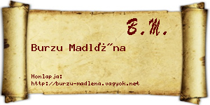 Burzu Madléna névjegykártya